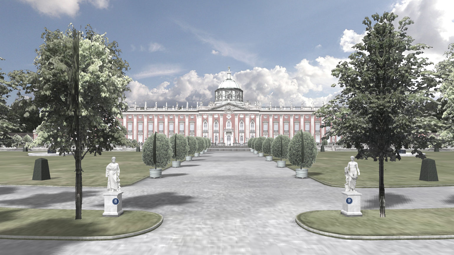 Virtueller Rundgang - Das Neue Palais - interaktive 3D Online Simulation mit TRImachine